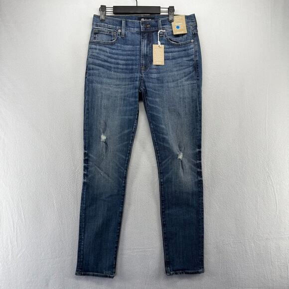 Madewell Other - Madewell Jeans Men's 31x32 Blue Denim Skinny Leg Dark Whisker Distressed NEW